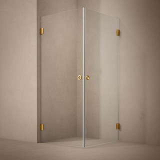 Duschhörn Lynx Klarglas 80X90 Cm Mässing