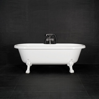 Tassbadkar Elisabeth 175 Cm Vitt Med Vita Tassar