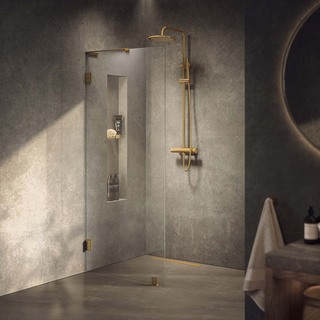 Duschvägg Lynx Klarglas 90 Cm Mässing
