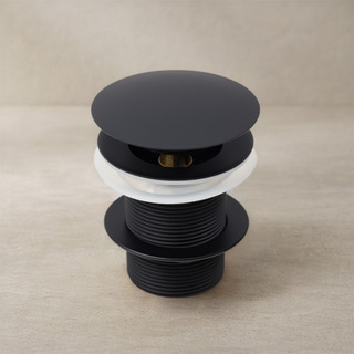 Bottenventil Pop Up Utan Bräddavlopp Matt Svart