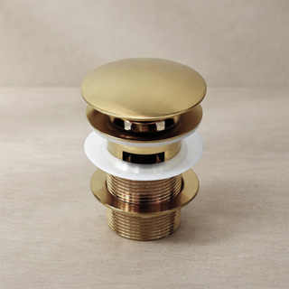 Bottenventil Pop Up Med Bräddavlopp Borstad Mässing