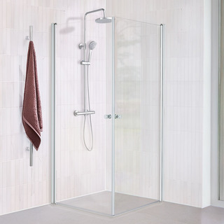 Duschhörn Lugn Corner Klarglas 90X90 Cm Alu Profil