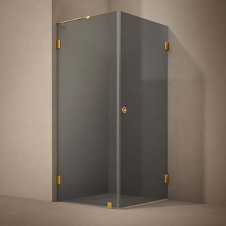 Duschhörn Combi Lynx Sotat Glas 100X100 Cm Mässing