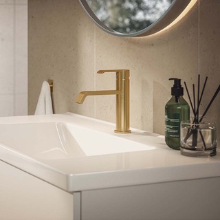 Tvättställsblandare Loxia Låg Borstad Mässing