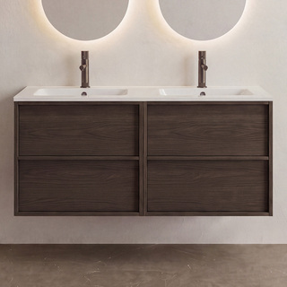 Kommod Afton 1200 Mörk Ek Med Tvättställ