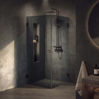 Duschhörn Lynx Sotat Glas 90X100 Cm Borstad Brons