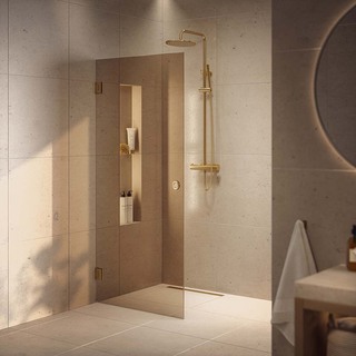 Duschdörr Lynx Bronstonat Glas 100 Cm Borstad Mässing