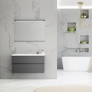 Spegel Med Belysning Samla Antracit 100 Cm