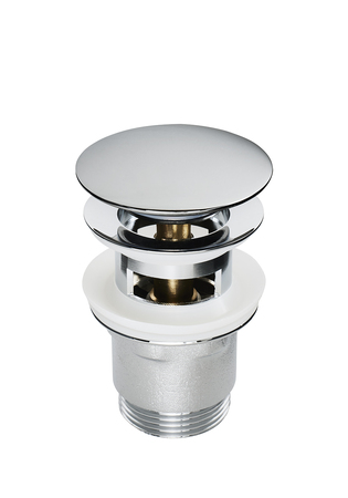Bottenventil Pop-Up Krom Stort Lock Med Bräddavlopp
