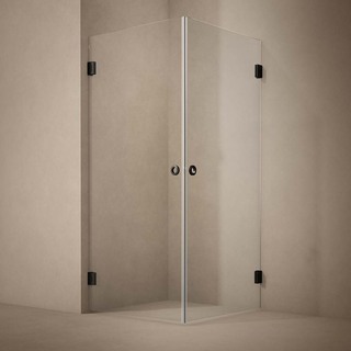 Duschhörn Lynx Klarglas 90X90 Cm Svart