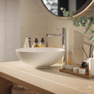 Tvättställsblandare Asio Hög Blank Rostfri