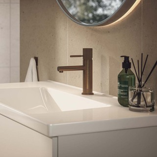 Tvättställsblandare Zenit Låg Borstad Brons