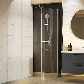 Duschdörr Nejd Böjd Klarglas 80 Cm Matt Aluminium