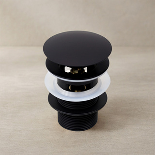 Bottenventil Pop Up Med Bräddavlopp Matt Svart