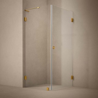 Duschhörn Combi Lynx Klarglas 80X90 Cm Mässing