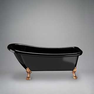 Tassbadkar Sofia 153 Cm Svart Med Mässing Tassar