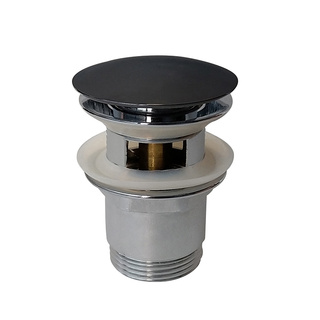 Bottenventil Med Bräddavlopp Svart