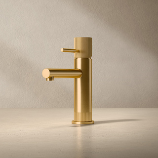 Tvättställsblandare Zenit Låg Borstad Mässing