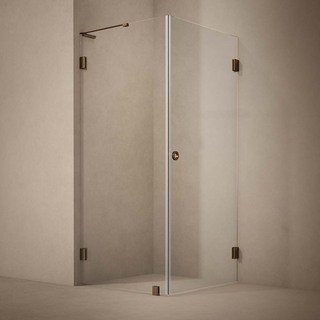 Duschhörn Combi Lynx Klarglas 80X90 Cm Borstad Brons