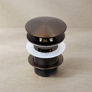 Bottenventil Pop Up Med Bräddavlopp Borstad Brons