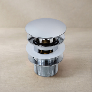 Bottenventil Pop Up Med Bräddavlopp Blank Rostfri