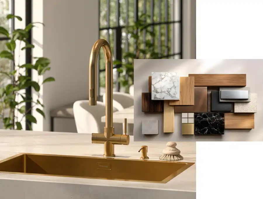 Köksblandare Zenit borstad brons