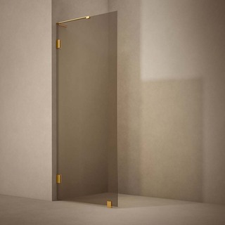 Duschvägg Lynx Bronstonat Glas 100 Cm Borstad Mässing