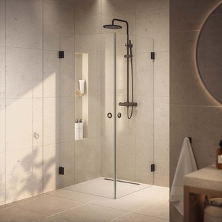 Duschhörn Lynx Klarglas 90X90 Cm Svart