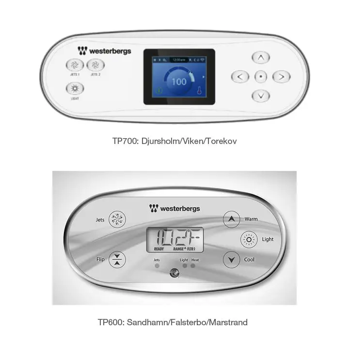kontrollpanel och styrsystem Westerbergs spa