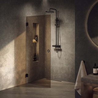 Duschdörr Lynx Bronstonat Glas 100 Cm Svart