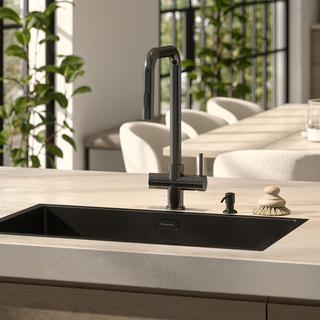 Köksblandare Strix Xl Utdragbar Pip & Diskmaskinsavstängning Borstad Svartkrom