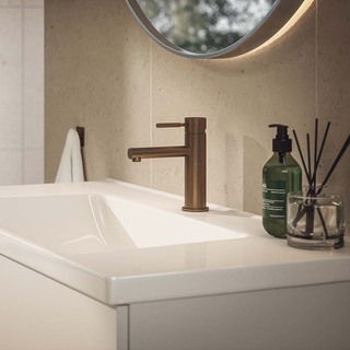 Tvättställsblandare Asio Låg Borstad Brons