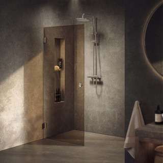 Duschdörr Lynx Bronstonat Glas 100 Cm Krom