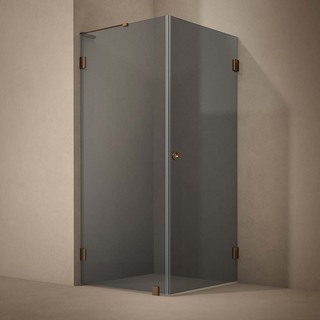 Duschhörn Combi Lynx Sotat Glas 100X100 Cm Borstad Brons