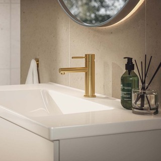 Tvättställsblandare Asio Låg Borstad Mässing