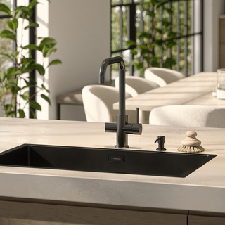 Köksblandare Strix Med Diskmaskinsavstängning Borstad Svartkrom