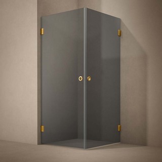 Duschhörn Lynx Sotat Glas 90X100 Cm Mässing