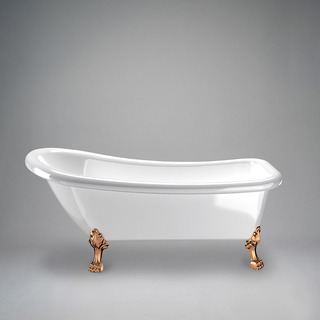 Tassbadkar Sofia153 Cm  Sofia Vit Med Mässing Tassar