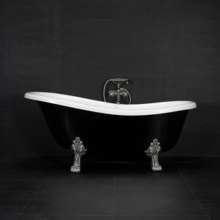 Tassbadkar Victoria 167 Cm Svart/Vit Med Kromde Tassar