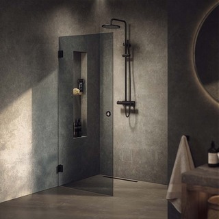 Duschdörr Lynx Sotat Glas 100 Cm Svart