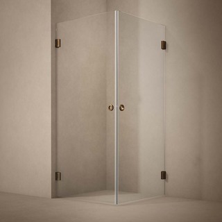 Duschhörn Lynx Klarglas 90X100 Cm Borstad Brons