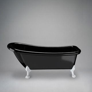 Tassbadkar Sofia 153 Cm Svart Med Vita Tassar