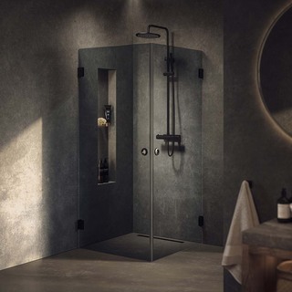 Duschhörn Lynx Sotat Glas 90X90 Cm Svart