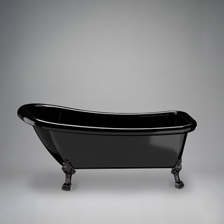 Tassbadkar Sofia 153 Cm Svart Med Svarta Tassar