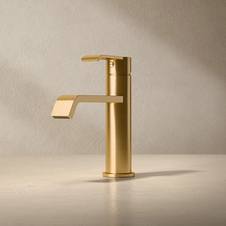 Tvättställsblandare Loxia Låg Borstad Mässing