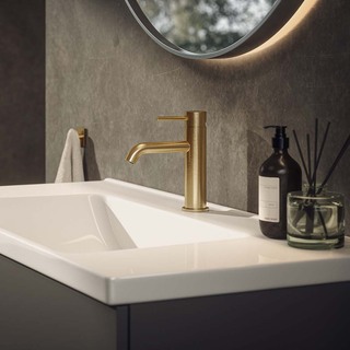 Tvättställsblandare Corax Låg Borstad Mässing