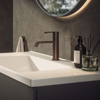 Tvättställsblandare Loxia Låg Borstad Brons