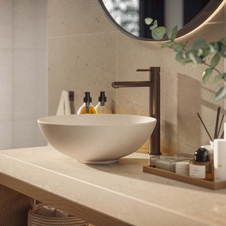 Tvättställsblandare Asio Hög Borstad Brons