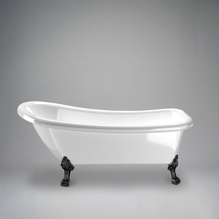 Tassbadkar Sofia 153 Cm Vit Med Svarta Tassar