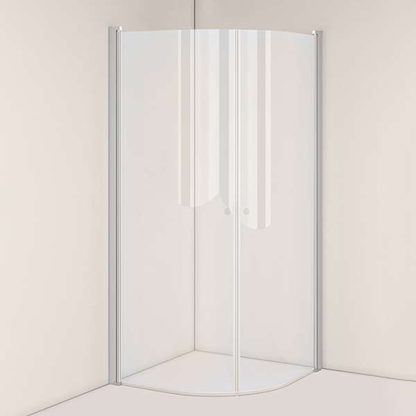 DUSCHHÖRN NEJD RUNT 90X90 KLARGLAS MATT ALUMINIUM